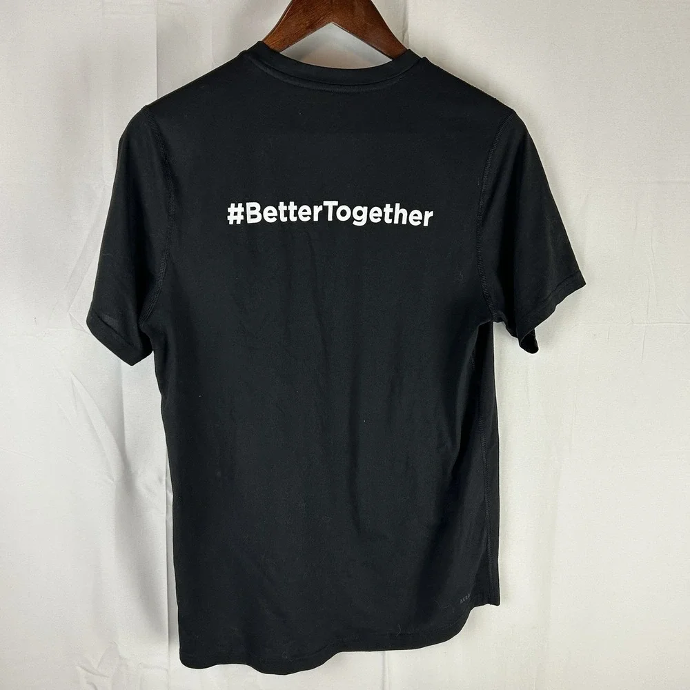 Kansas Jayhawks Shirt Adidas OneTeam BetterTogether Black Short Sleeve Men Small